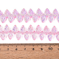 Electroplate Transparent Glass Beads Strands&nbsp;EGLA-N056-03A-05