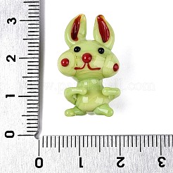 Handmade Lampwork Rabbit Figurine Display Decorations&nbsp;LAMP-N034-27D
