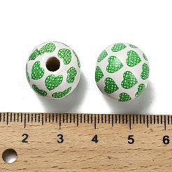 St. Patrick's Day Series Printed Schima Wood European Beads&nbsp;WOOD-V002-01J