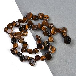 Natural Tiger Eye Nuggets Beads Strands&nbsp;G-B125-A08-01