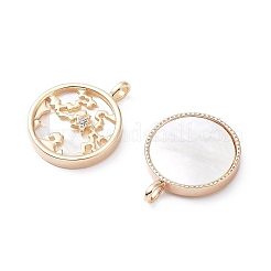 Rack Plating Brass Shell Pendants&nbsp;KK-A183-39G