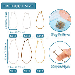 Brass Hoop Earrings Findings Kidney Ear Wires&nbsp;KK-TA0007-10