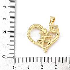 Brass Micro Pave Cubic Zirconia Pendants&nbsp;KK-D317-083G