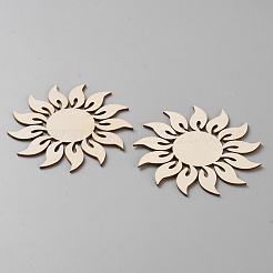 Sun Wood Blank Pendant Decorations&nbsp;WOOD-WH0124-101