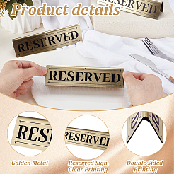 6Pcs 201 Stainless Steel Reserved Display Signs&nbsp;AJEW-GA0008-88