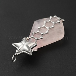 Natural Rose Quartz Pendants&nbsp;G-G870-03P
