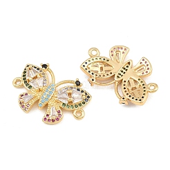 Brass Micro Pave Colorful Cubic Zirconia Connector Charms&nbsp;CU-CBA908F-04G-05