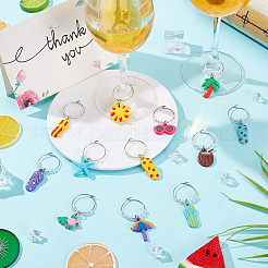 Ocean Theme PVC Wine Glass Charms&nbsp;AJEW-FG0003-98