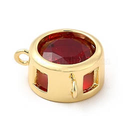 Rack Plating Brass Pave Cubic Zirconia Connector Charms&nbsp;KK-E072-30G