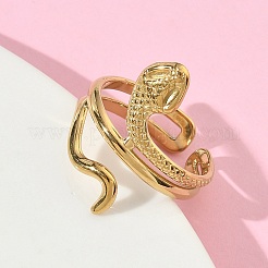 304 Stainless Steel Cuff Open Rings for Women&nbsp;RJEW-L341-01B-G