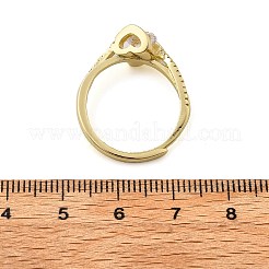 Brass Micro Pave Clear Cubic Zirconia Finger Rings for Women&nbsp;RJEW-U049-01G