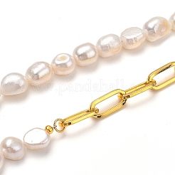 Natural Baroque Pearl Keshi Pearl Beaded Necklaces&nbsp;NJEW-JN02905