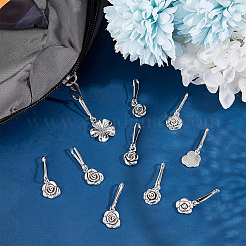 36Pcs 6 Style Alloy Flower Keychain&nbsp;HJEW-BC0001-23