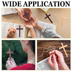 12Pcs 3 Colors Easter Wood Cross Figurines Ornaments&nbsp;DJEW-GA0001-85