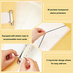 A4 PVC Loose Leaf Binder Postcard Phote Album with 50 Pockets Transparent Sleeve Protectors&nbsp;DIY-WH0028-44B