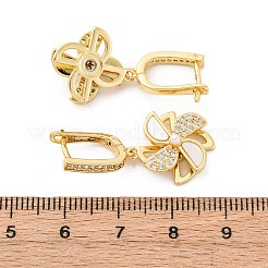 Windmill Brass Micro Pave Clear Cubic Zirconia Hoop Earrings&nbsp;KK-D363-16G