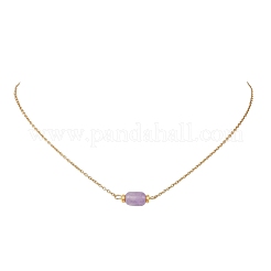 Natural Gemstone Column Pendant 304 Stainless Steel Cable Chain Necklaces&nbsp;NJEW-JN05958