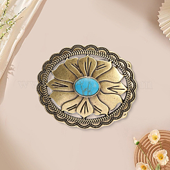 1Pc Oval with Flower Pattern Alloy Buckles&nbsp;FIND-CL0002-52B