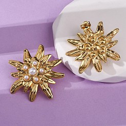 304 Stainless Steel Flower Stud Earrings&nbsp;EJEW-S279-01G