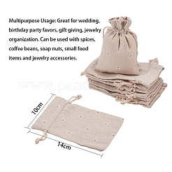 Polycotton(Polyester Cotton) Packing Pouches Drawstring Bags&nbsp;X-ABAG-T004-10x14-01