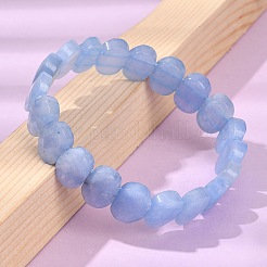 Oval Natural Malaysia Jade Beaded Stretch Bracelets&nbsp;G-P589-02A