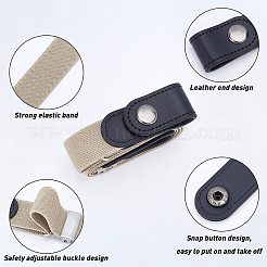 4Pcs 4 Style Unisex Adjustable No Buckle Imitation Leather Elastic Waist Belt&nbsp;AJEW-GF0003-27A