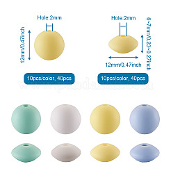 80Pcs 8 Style Food Grade Eco-Friendly Silicone Beads&nbsp;SIL-TA0001-03