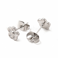 Non-Tarnish 304 Stainless Steel Flower Stud Earrings for Women&nbsp;EJEW-C004-07P