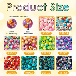 250Pcs 10 Colors Synthetic Turquoise Dyed Beads&nbsp;G-TA0001-72