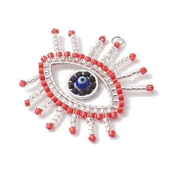 Glass Seed Beaded Pendants&nbsp;PALLOY-MZ00260-02