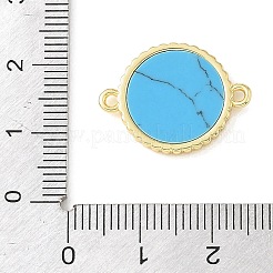 Brass & Synthetic Turquoise Connector Charms&nbsp;GG-CBA6938-17G-02