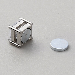 Clear Cubic Zirconia Square Clip-on Earrings&nbsp;EJEW-TAC0017-07
