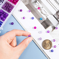 720Pcs 24 Style Round Transparent Frosted & Spray Painted & Baking Paint Round Glass Beads&nbsp;GLAA-PH0001-68