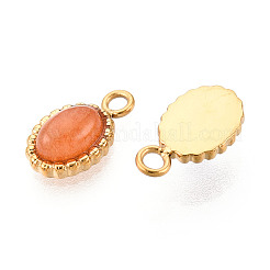Stone Oval Charms&nbsp;STAS-N112-16G
