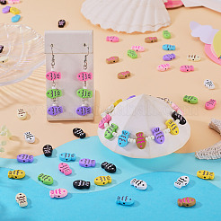 44Pcs 11 Colors Fish Spray Painted Alloy Enamel Beads&nbsp;FIND-TA0010-35