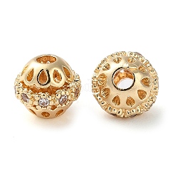 Rack Plating Brass Micro Pave Cubic Zirconia Beads&nbsp;KK-D097-08G