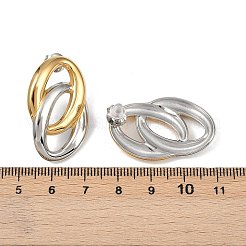 304 Stainless Steel Two Tone Stud Earrings&nbsp;EJEW-K310-02GP
