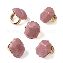 Natural Rhodochrosite & Alloy Finger Rings for Women&nbsp;RJEW-G375-01G-04
