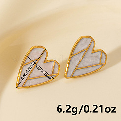 304 Stainless Steel Heart-shaped Stud Earrings&nbsp;PH1793-2