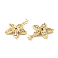 Brass Micro Pave Cubic Zirconia Pendants&nbsp;KK-M249-05G