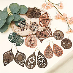 Wood Dangle Earrings for Women&nbsp;WGD65DB-01