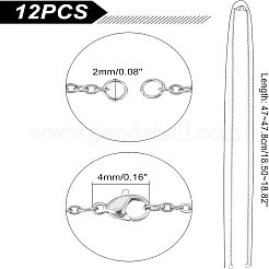Half Finished 304 Stainless Steel Cable Chain Necklaces&nbsp;STAS-UN0038-66P