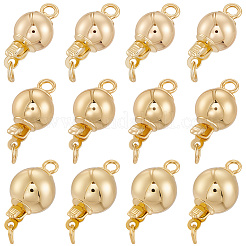12Pcs 3 Style Round Brass Box Clasps&nbsp;KK-BBC0019-27