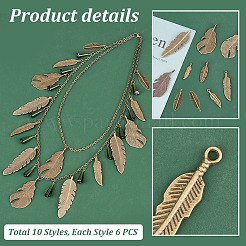 10Style Tibetan Style Alloy Pendants&nbsp;PALLOY-PH0022-23
