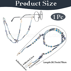 1Pc Polymer Clay with Alloy and Crystal Neck Strap for Eyeglasses&nbsp;AJEW-CN0005-04D
