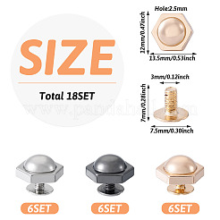 18 Sets 3 Colors Iron Screws&nbsp;FIND-TA0006-28C