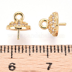 Brass Micro Pave Clear Cubic Zirconia Peg Bails&nbsp;KK-N254-173G