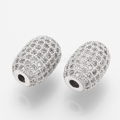 Rack Plating Brass Cubic Zirconia Beads&nbsp;ZIRC-S052-066P