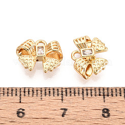 Brass Pave Clear Cubic Zirconia Pendants&nbsp;KK-T074-104G