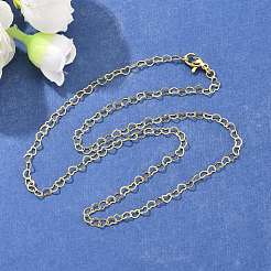 Brass Heart Link Chains Necklace for Women&nbsp;NJEW-P265-39G